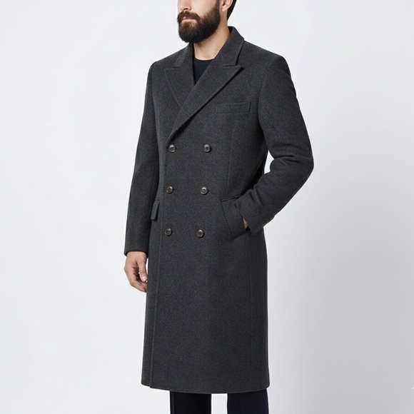 Stanton Wood Other - Stanton Wood USA Made Wool Overcoat Double Breasted Mens Large